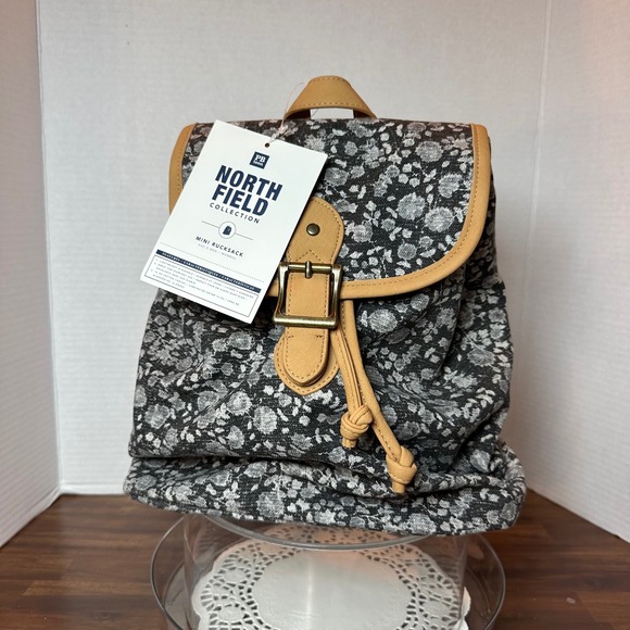 Pottery Barn Teen Handbags - Pottery Barn PBteen North Field Collection Mini Rucksack GrayFloral Backpack NWT